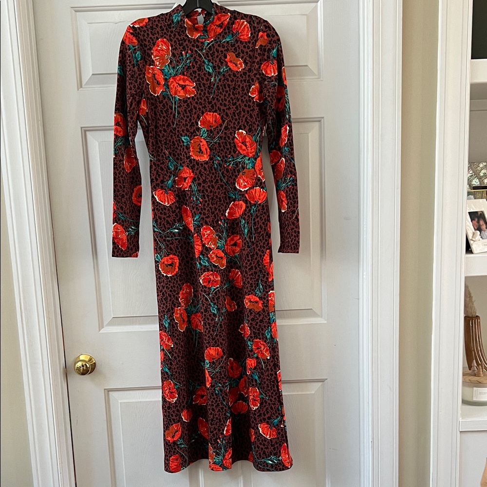 Free People Leopard & Floral Print Maxi Dress NWT